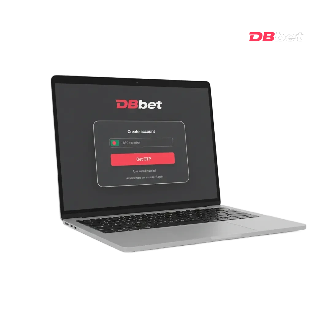DBBet registration in Bangladesh: sign up by phone, email, social or one-click; deposit, bet, withdraw; welcome bonus offer
