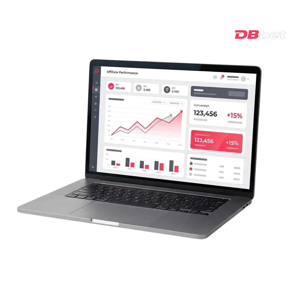 DBBet affiliate program dashboard showing commission rates and partnership opportunities in Bangladesh's betting market