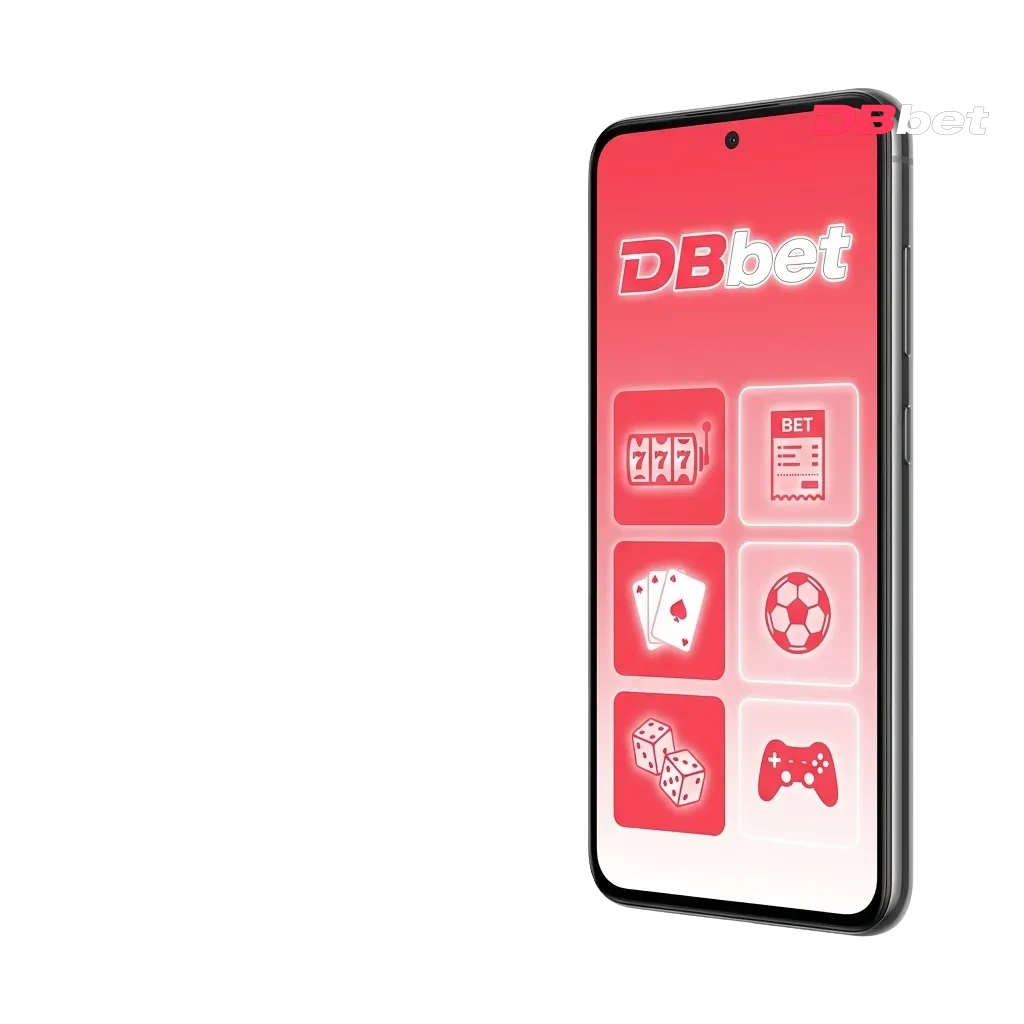 DBBet Android app interface showing mobile betting and casino games available for free download