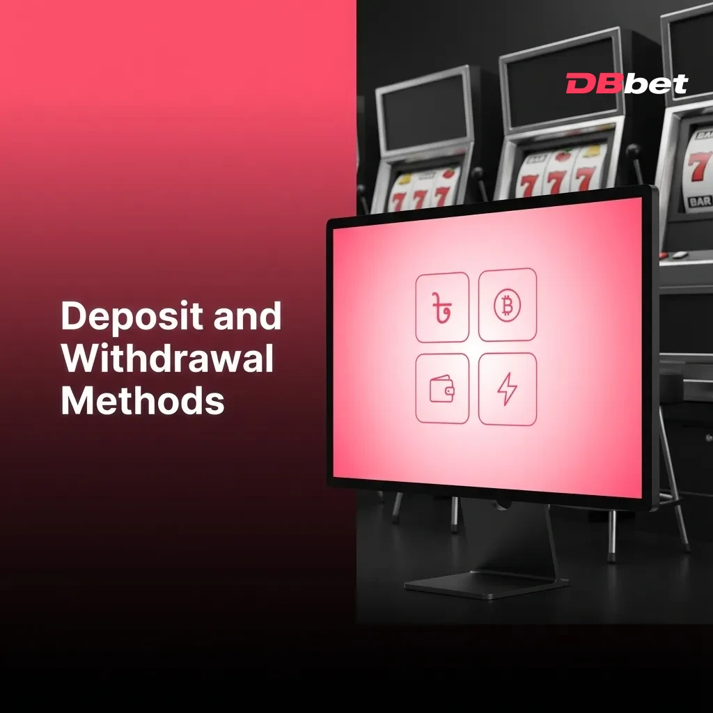 DBBet payment methods including bKash, Nagad, Visa, Mastercard, Skrill, Neteller, and cryptocurrencies for Bangladesh users