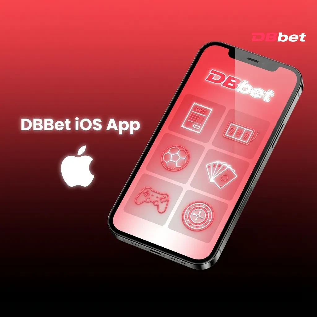 DBBet iOS app interface on iPhone showing sports betting and casino games features