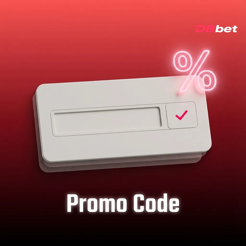 Player entering promo code DBBET100 on registration form to activate 100% first deposit bonus