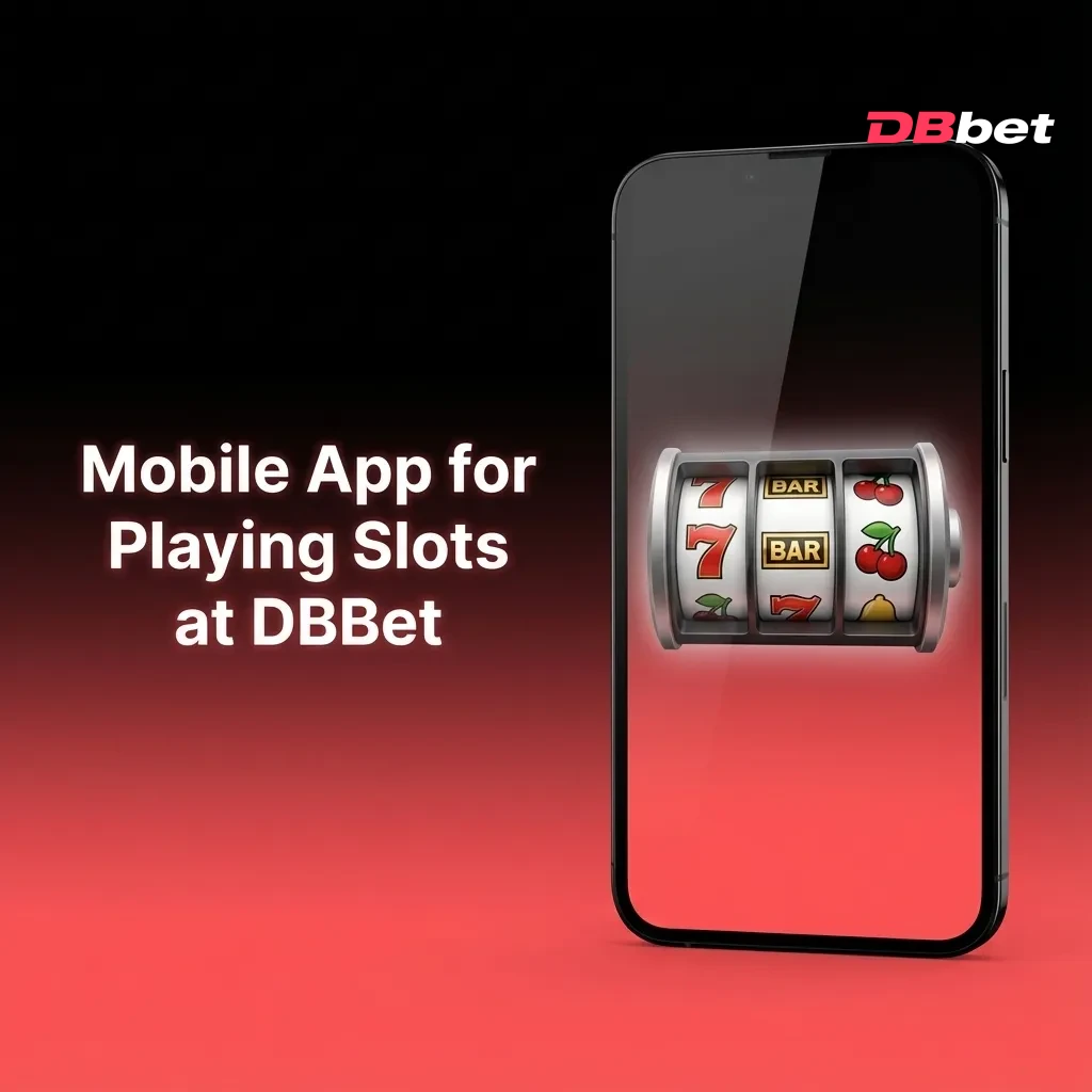 DBBet mobile app interface showing slot game library on smartphone screen with navigation menu and game thumbnails
